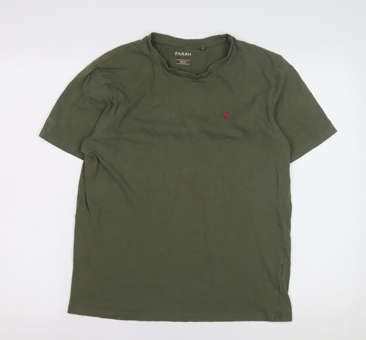Farah Men's Medium Green Crew Neck T-Shirt