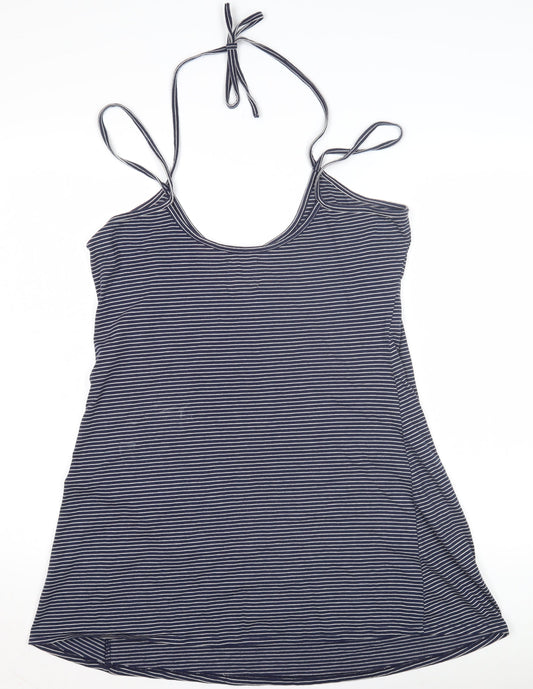 Quiksilver Women's Blue Striped Sleeveless Slip Dress
