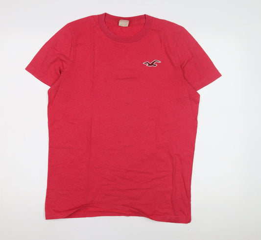 Hollister Women's Red T-Shirt Size M Casual Crew Neck