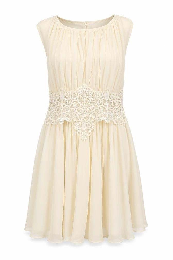 River Island Women's Ivory Lace Accent Dress Size 16