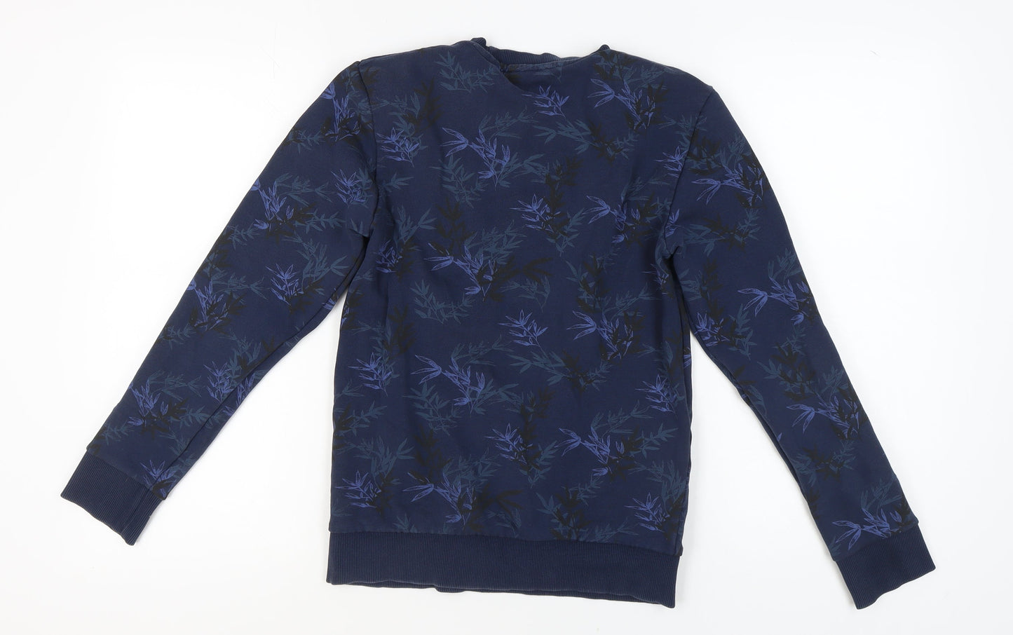 Next Women's Blue XS Floral Cotton Pullover Sweatshirt