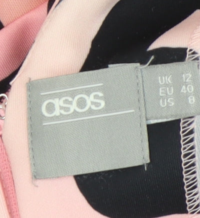 ASOS Women's Pink Animal Print Bodycon Dress