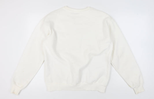 Stradivarius Women's Ivory Pullover Sweatshirt XS