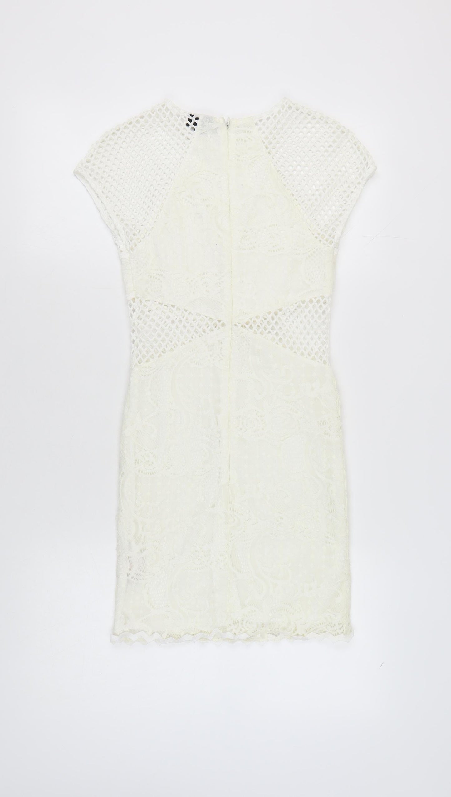 Topshop Women's Ivory Lace Sheath Dress UK 8