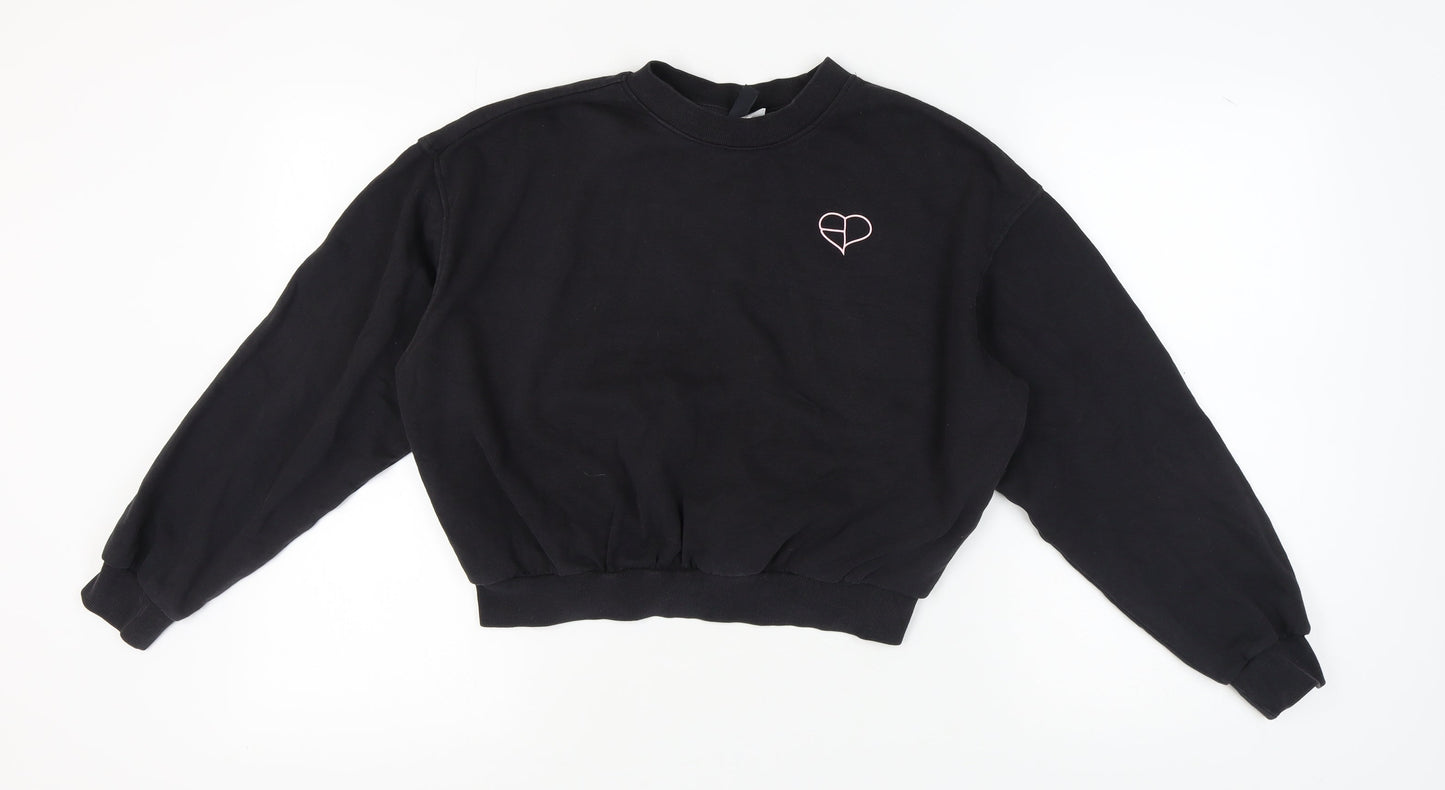 H&M Women's Black Size 12 Pullover Sweatshirt