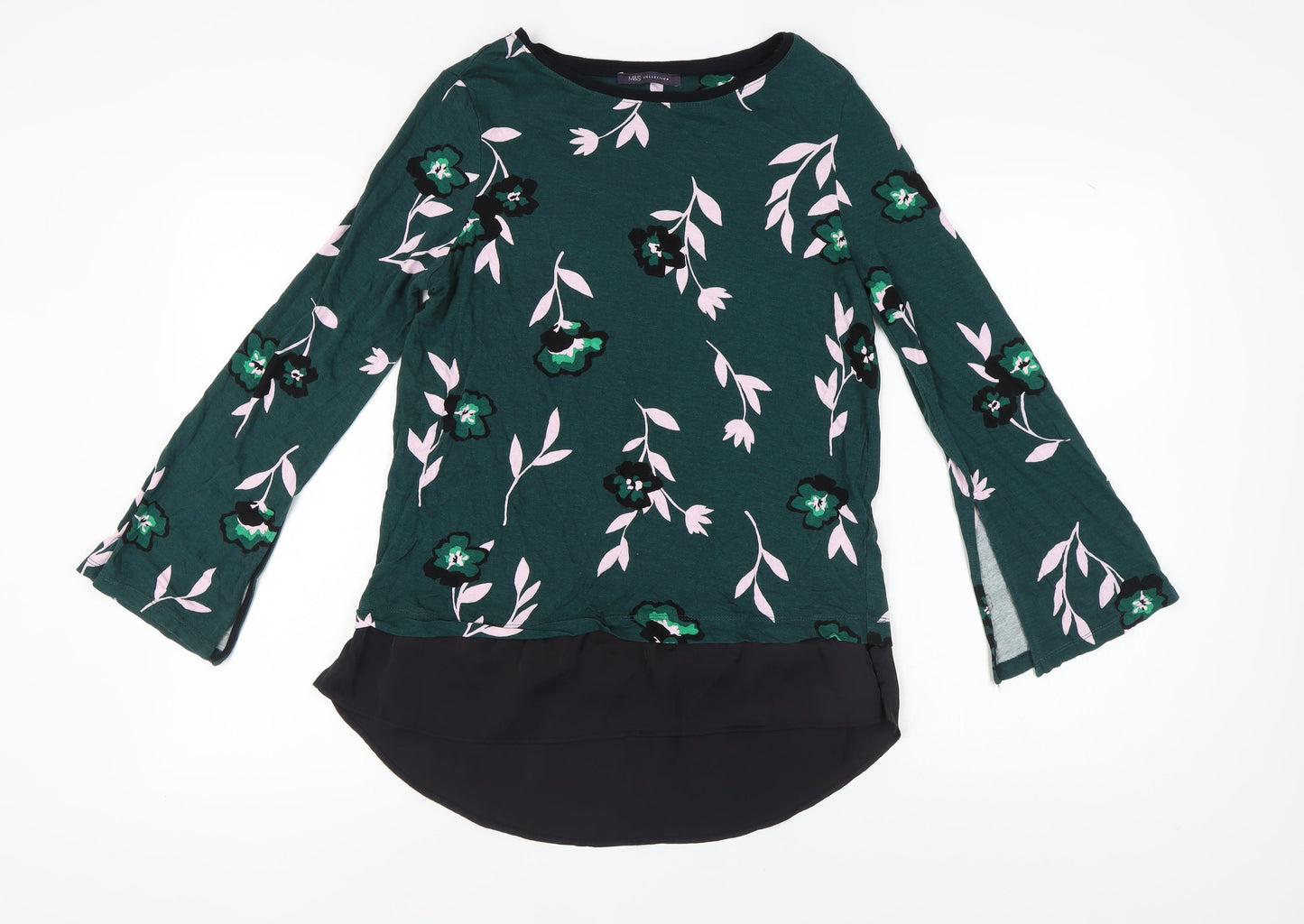 Marks and Spencer Women's Green Floral Blouse Size 12