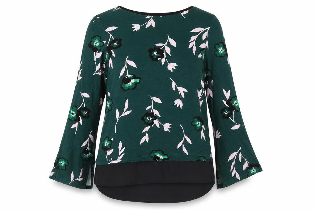 Marks and Spencer Women's Green Floral Blouse Size 12