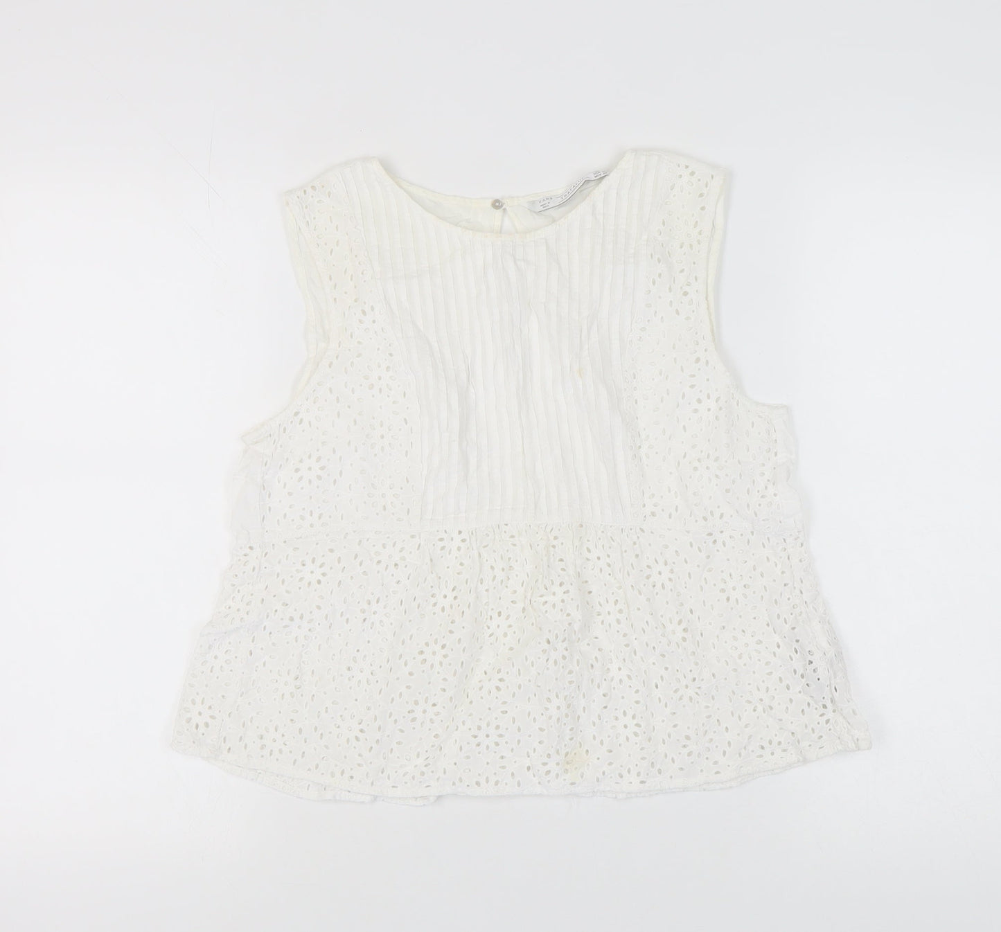 Zara Women’s White Cotton Sleeveless Blouse M