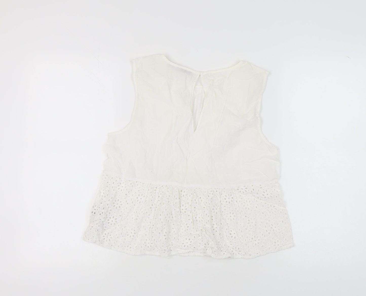 Zara Women’s White Cotton Sleeveless Blouse M