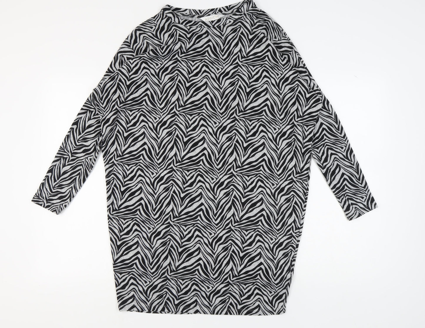 Apricot Women's Black Zebra Print Dress Size 10