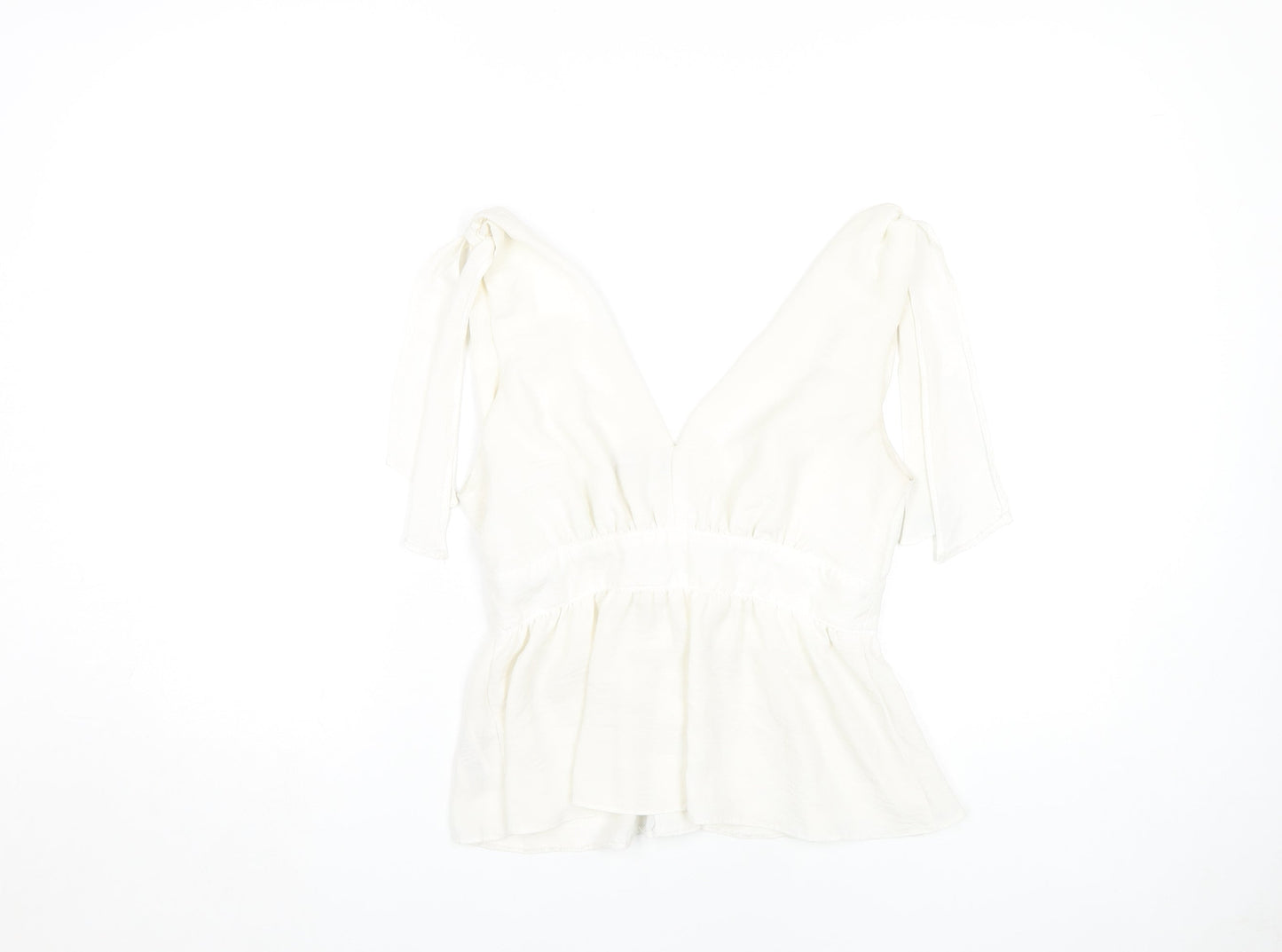 ASOS Women's White Button V-Neck Blouse Size 8