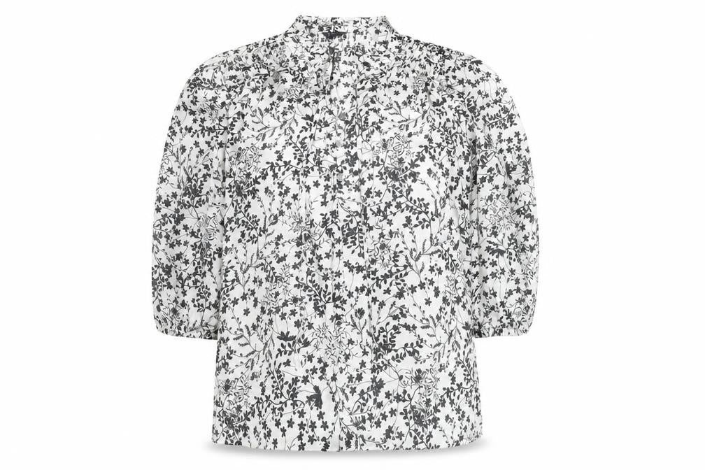 Marks and Spencer Women's Ivory Floral Blouse, Size 10