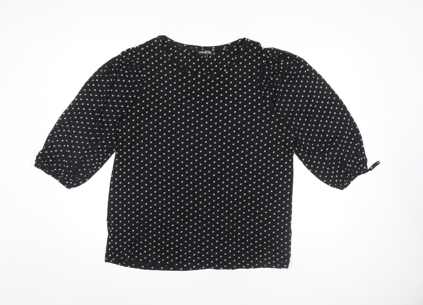 The Collection Black Floral 3/4 Sleeve Blouse Women's 16