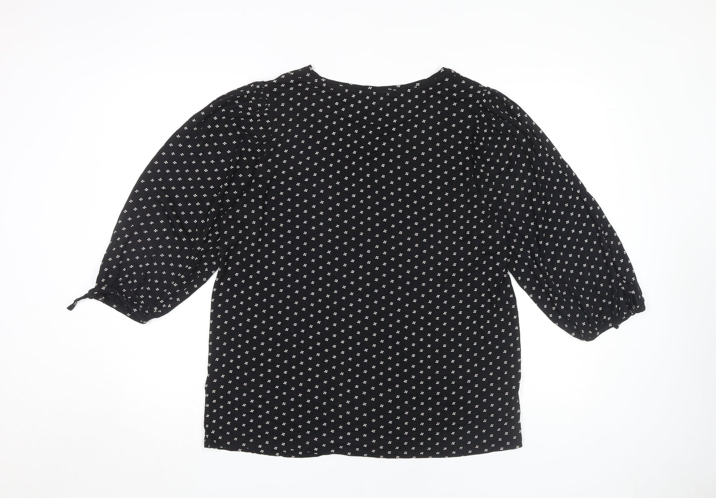 The Collection Black Floral 3/4 Sleeve Blouse Women's 16