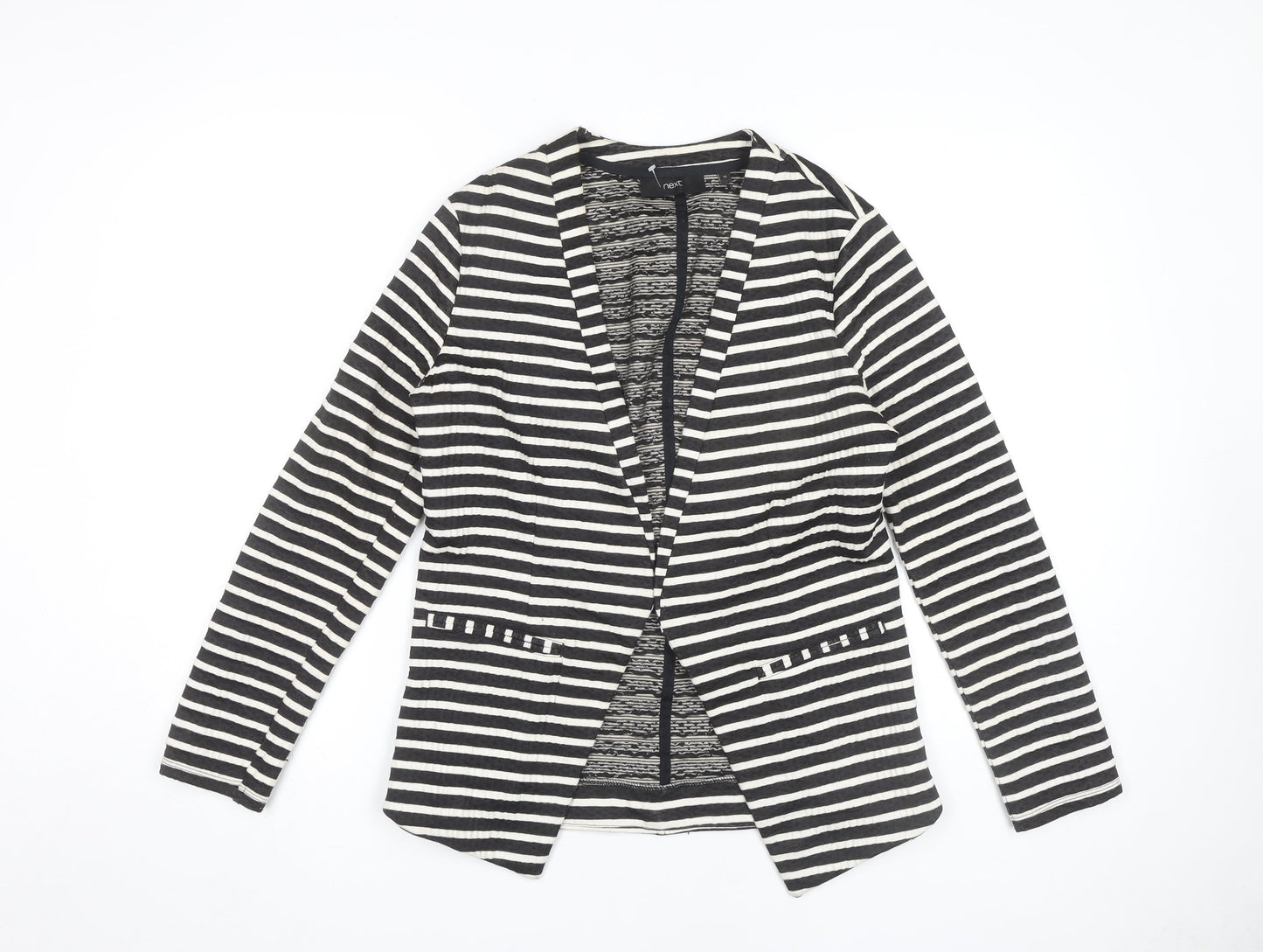 Next Women's Striped Blazer UK 12 Cotton Elastane