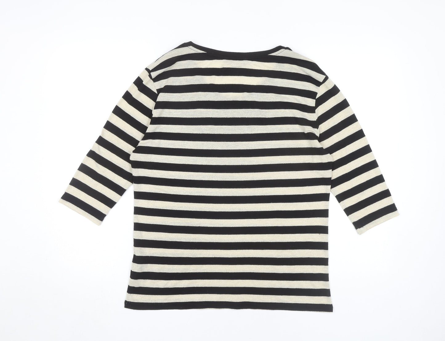 Marks and Spencer Women's Striped Top UK 10 Black