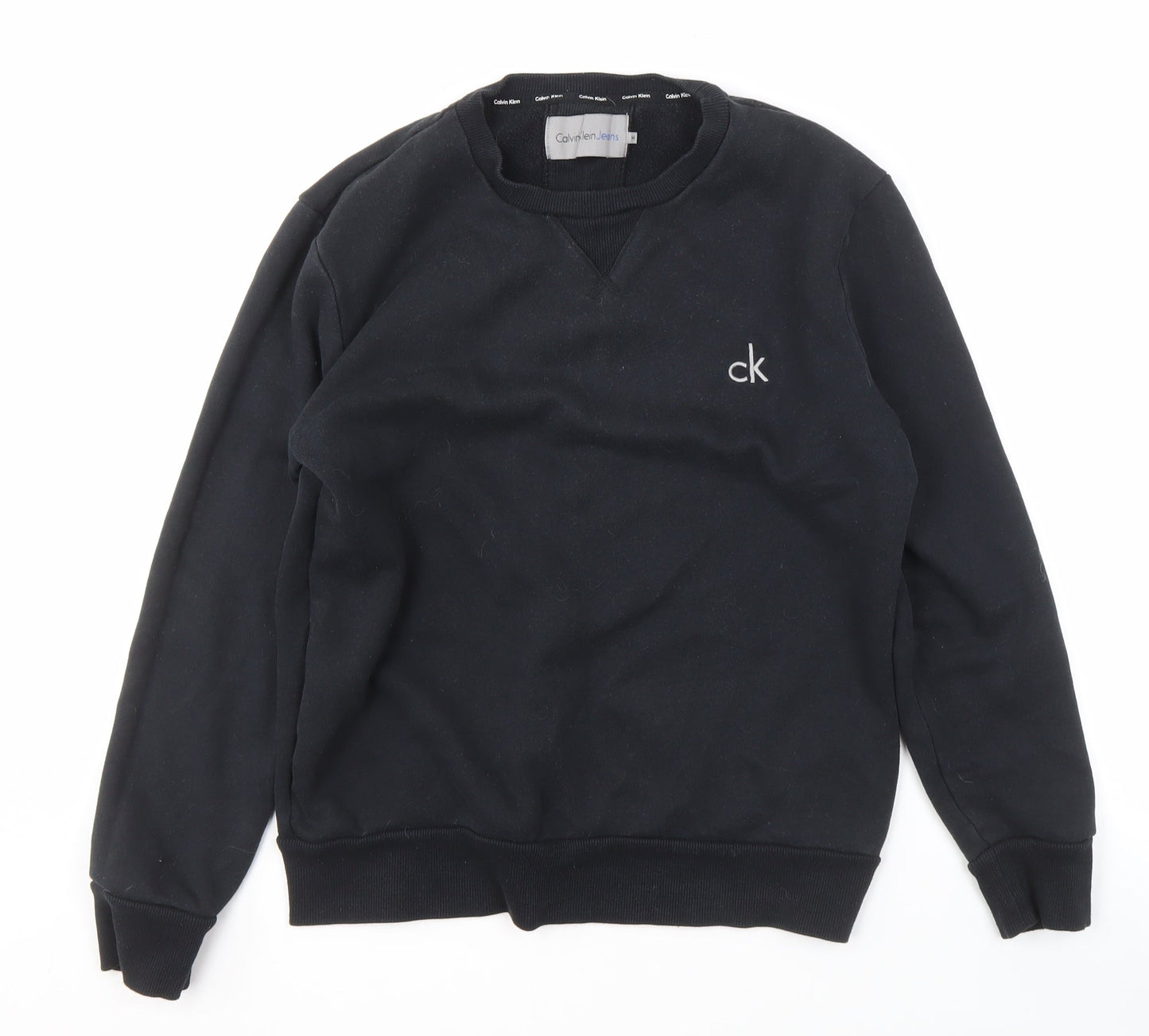 Calvin Klein Men's Black Medium Logo Sweatshirt Pullover