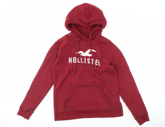 Hollister Men's Red Pullover Hoodie Size S