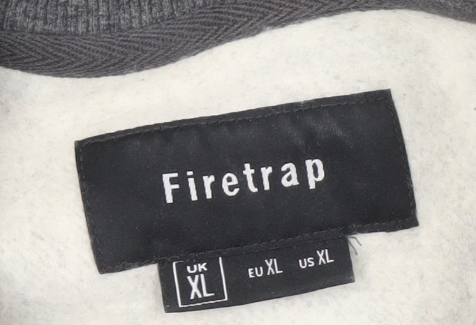 Firetrap Men's Grey XL Pullover Logo Sweatshirt