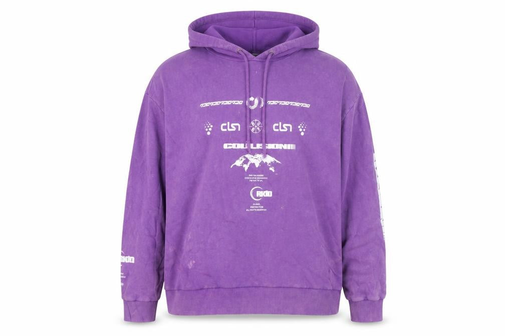 Collusion Mens Purple Medium Pullover Hoodie