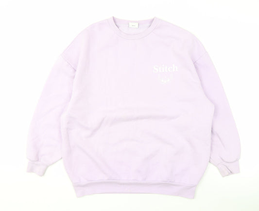 Disney Women's Purple Stitch Sweatshirt, Size S