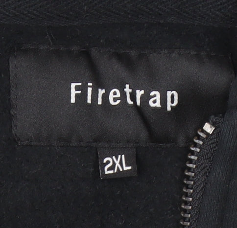 Firetrap Men's Black 2XL Full Zip Hoodie