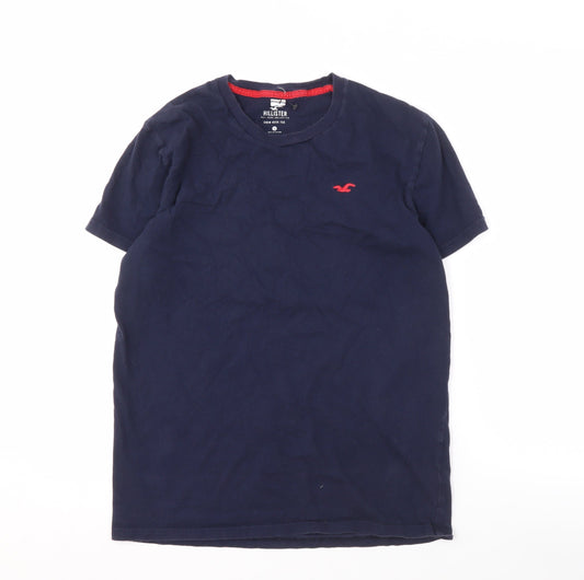 Hollister Men's Blue Crew Neck T-Shirt Size S