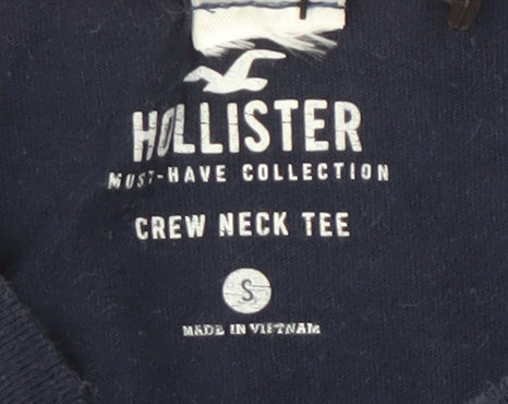 Hollister Men's Blue Crew Neck T-Shirt Size S