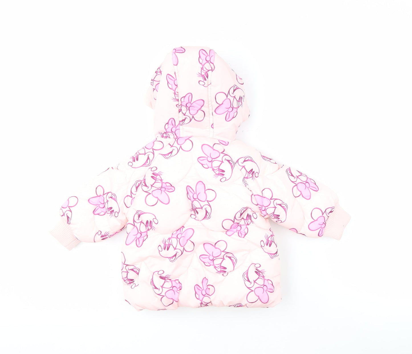 Primark Girls Pink Disney Puffer Jacket 3-6 Months - Minnie Mouse