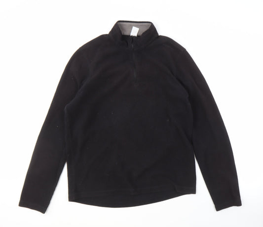 Decathlon Men's Black Fleece Pullover Hoodie L