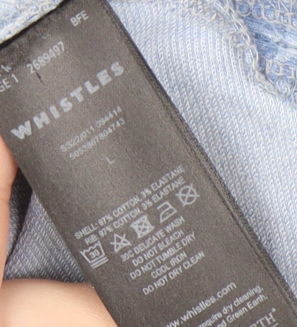 Whistles Women's Blue Long Sleeve Basic T-Shirt Size L