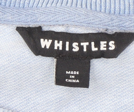 Whistles Women's Blue Long Sleeve Basic T-Shirt Size L