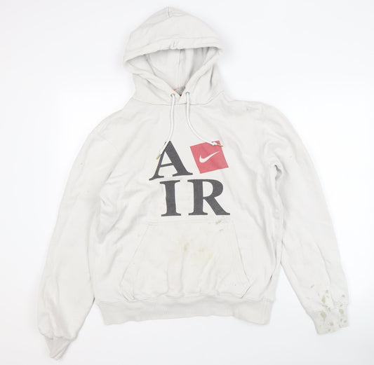 Nike Men's White Pullover Hoodie M with Logo