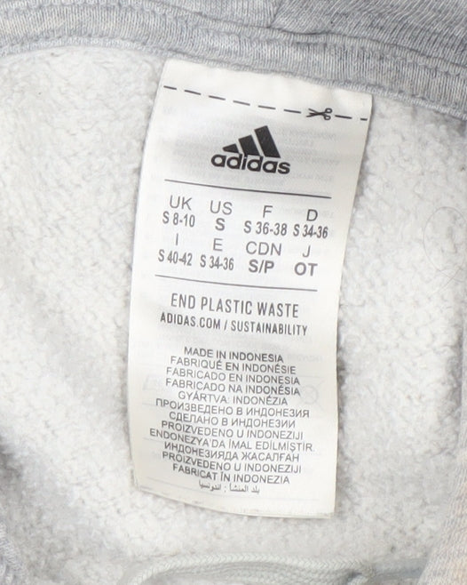 Adidas Women's Grey Cotton Hoodie Size S Regular