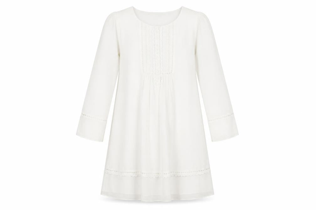 Monsoon Girls Ivory Long Sleeve Dress 11 Years