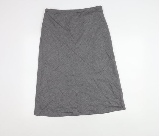 Laligmode Women's Grey Wool Midi Skirt Size 20