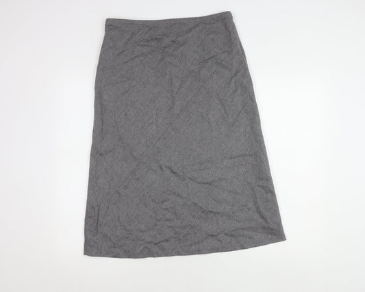 Laligmode Women's Grey Wool Midi Skirt Size 20
