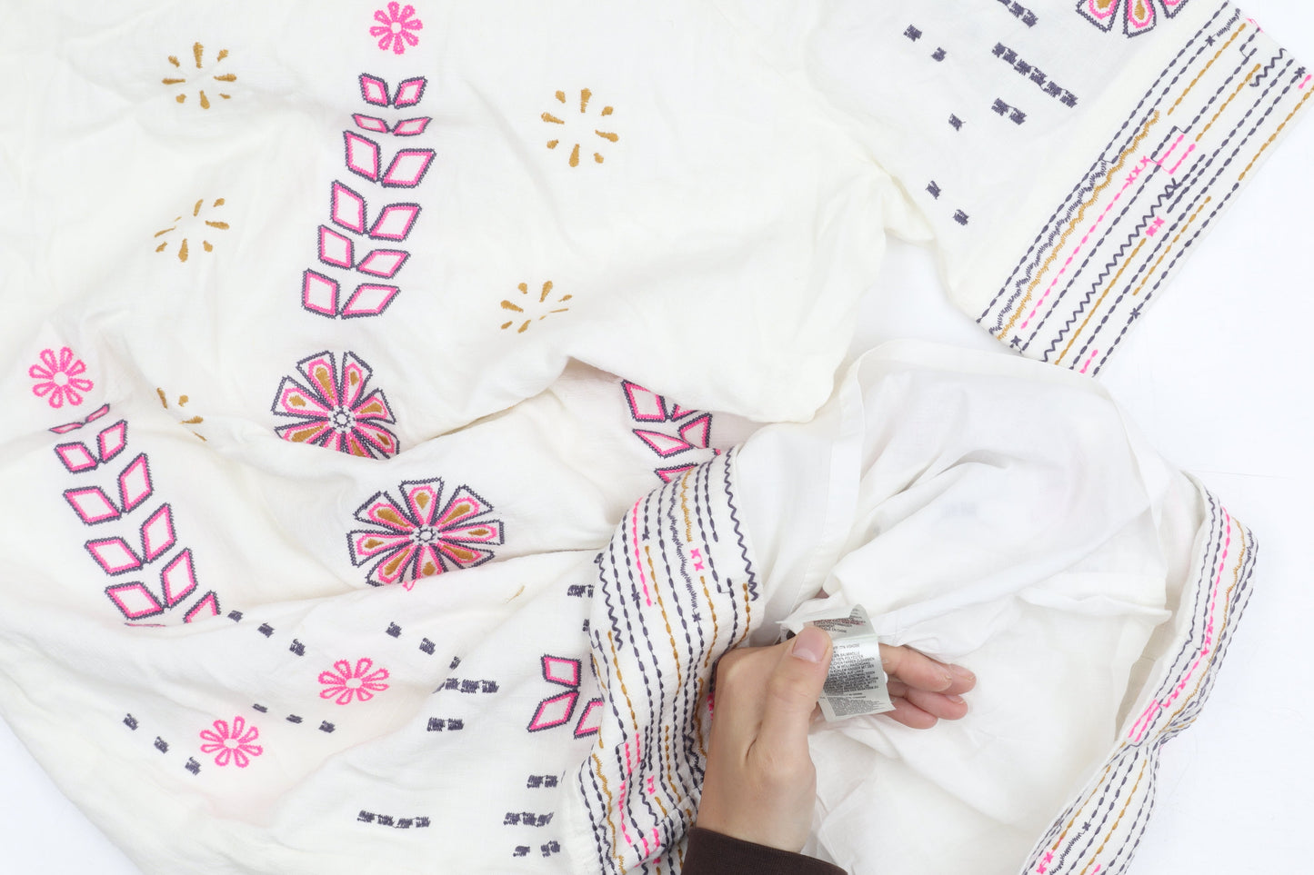 White Stuff Women's Multicoloured Dress, Size 8, Embroidered