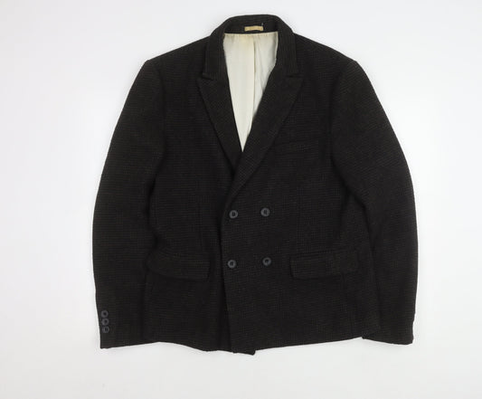 Bellfield Unisex Black Check Blazer Lined Blazer L