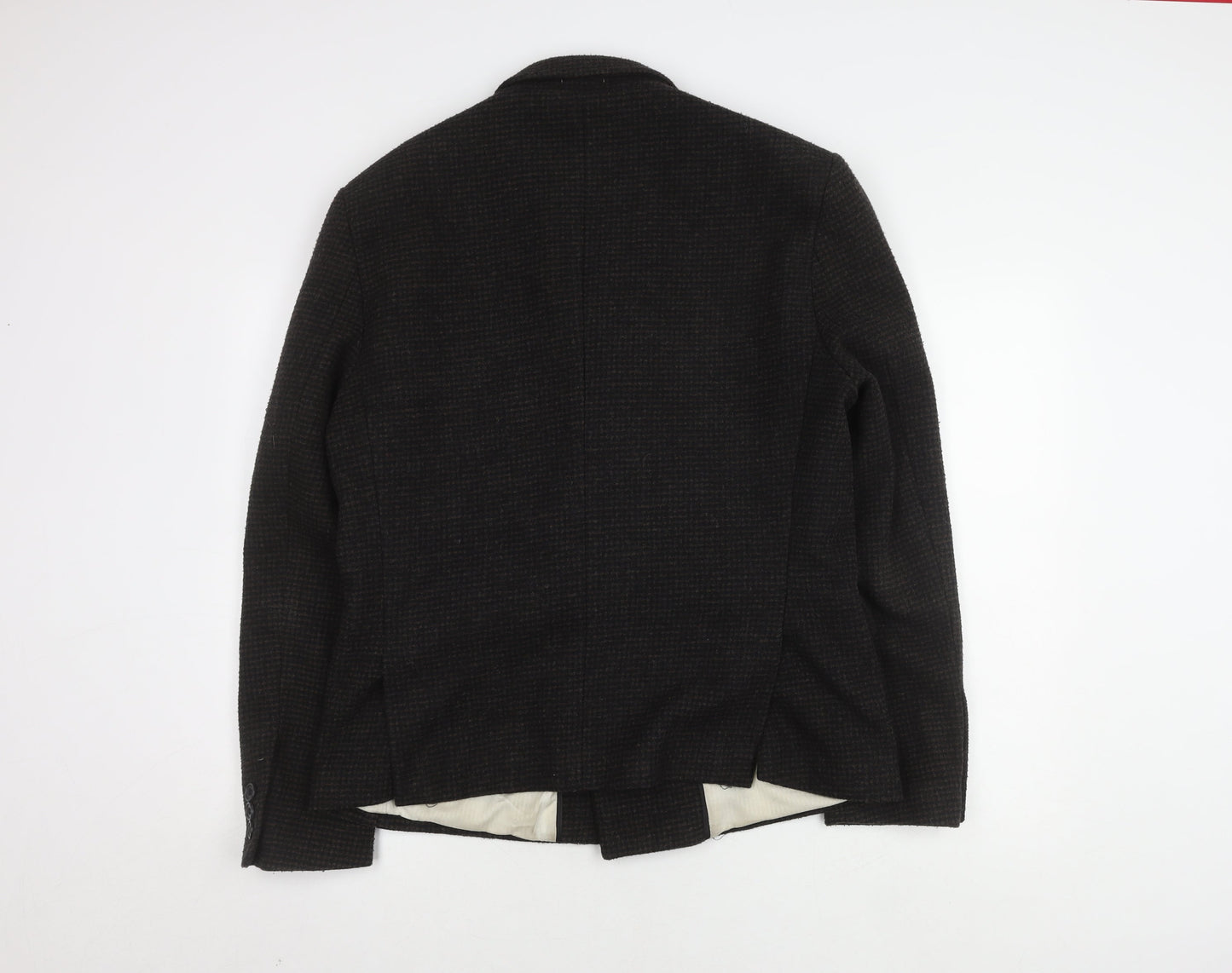 Bellfield Unisex Black Check Blazer Lined Blazer L