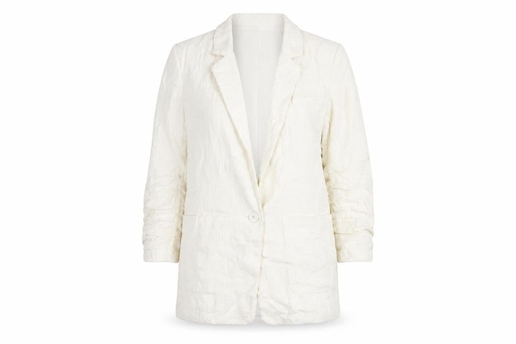Joie Women's White Blazer, Size 8, Lined Notch Lapel
