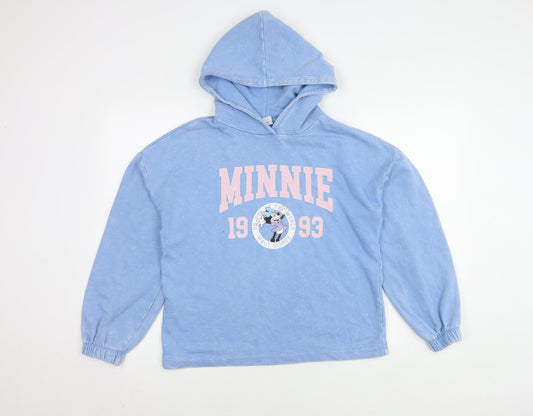 Disney Women’s Blue Hoodie Minnie Mouse Pullover Size 10