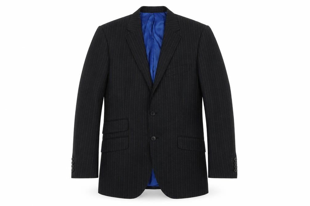 Marks and Spencer Grey Striped Suit Jacket, Men, Size 38R