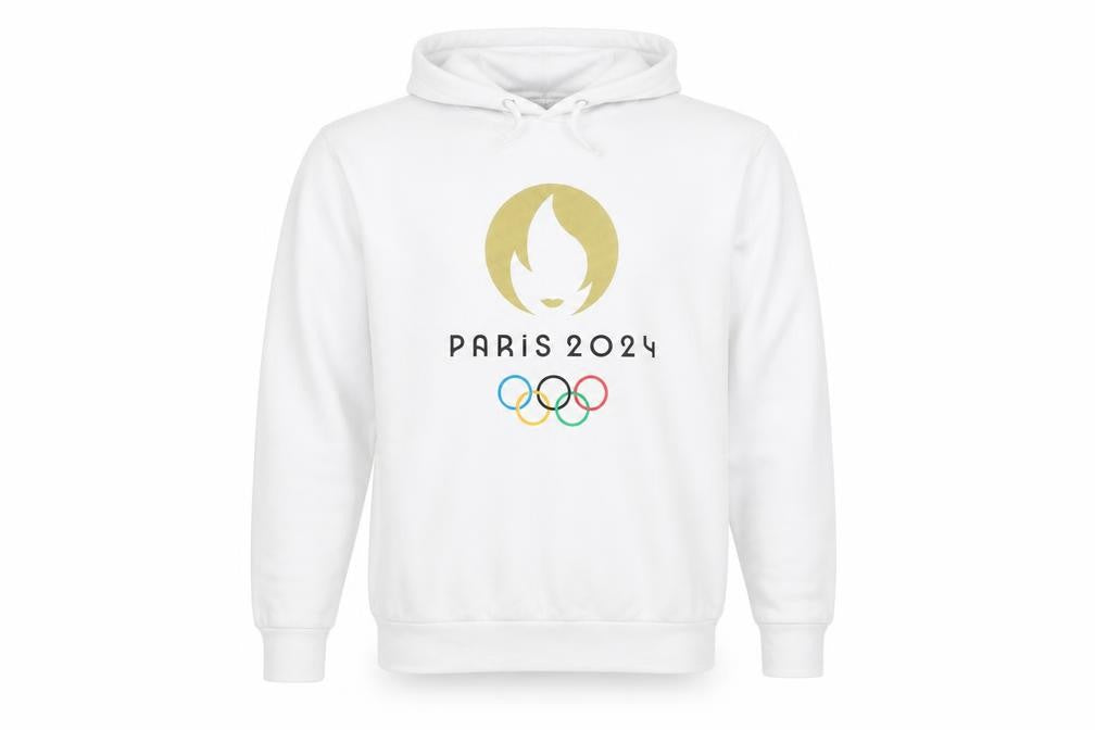 Unisex White Olympic Logo Hoodie S