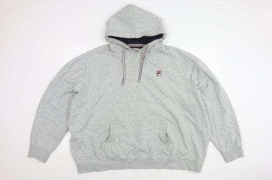 FILA Men's Grey Pullover Hoodie 3XL with Logo