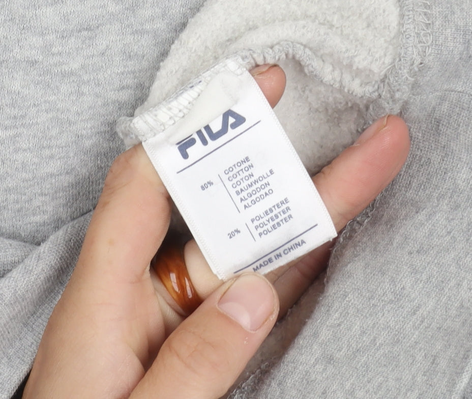 FILA Men's Grey Pullover Hoodie 3XL with Logo