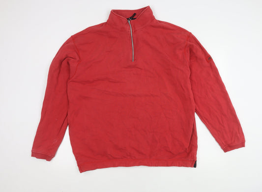 Musto Men's Red Cotton 1/4 Zip Sweatshirt L