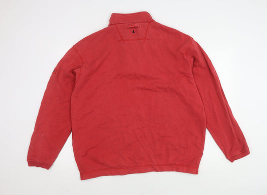 Musto Men's Red Cotton 1/4 Zip Sweatshirt L