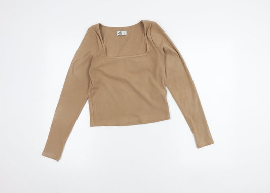 Hollister Women's Beige Square Neck Top L