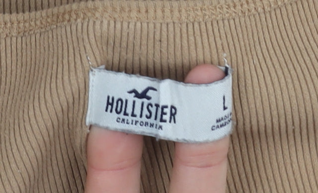 Hollister Women's Beige Square Neck Top L